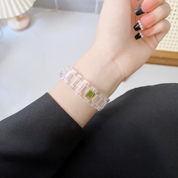 For Xiaomi Mi Band 5 / 6 Metal Frame Resin Watch Band(Gold)