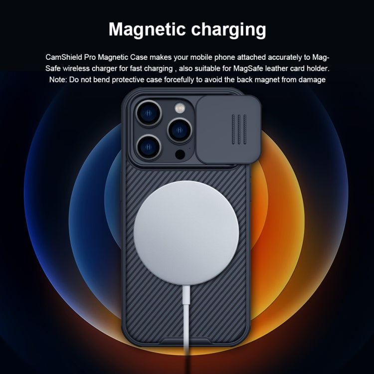 For iPhone 14 Pro Max NILLKIN CamShield Pro Magnetic Magsafe Case(Blue)