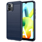 For Xiaomi Redmi A1 Brushed Texture Carbon Fiber TPU Phone Case(Blue)