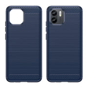 For Xiaomi Redmi A1 Brushed Texture Carbon Fiber TPU Phone Case(Blue)