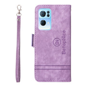 For OPPO Reno 7 Pro 5G BETOPNICE Dual-side Buckle Leather Phone Case(Purple)