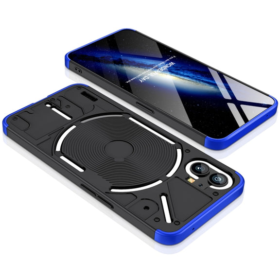 For Nothing Phone 1 GKK Three Stage Splicing Full Coverage PC Phone Case(Black Blue)