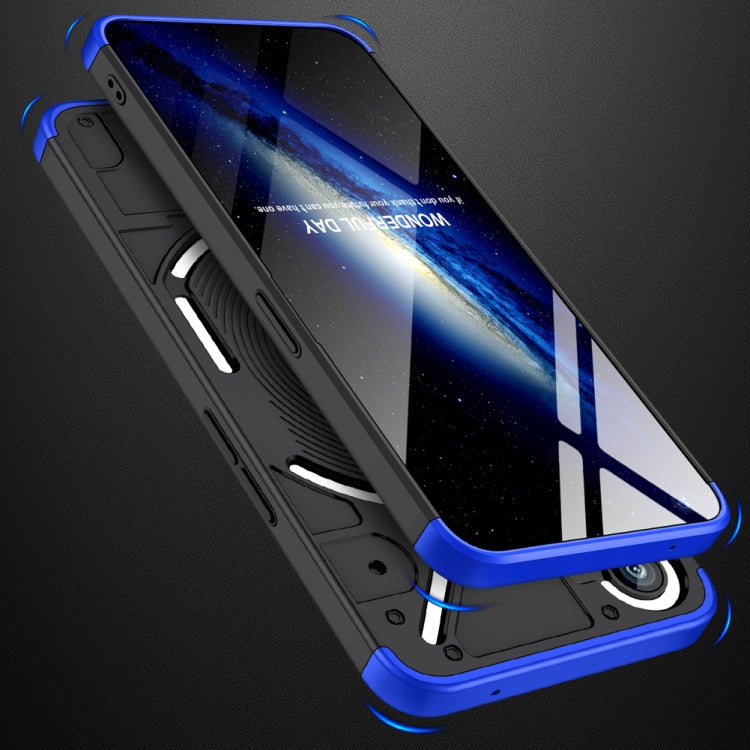 For Nothing Phone 1 GKK Three Stage Splicing Full Coverage PC Phone Case(Black Blue)