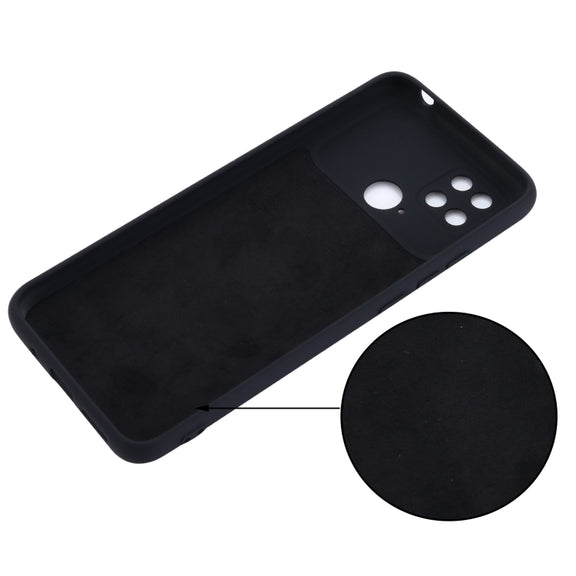 For Xiaomi Poco C40 / Redmi 10 Power / Redmi 10 India Pure Color Liquid Silicone Shockproof Phone Case(Black)