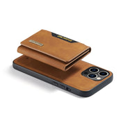 For iPhone 14 Pro DG.MING M2 Series 3-Fold Card Bag Leather Case(Brown)