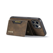 For iPhone 14 Pro DG.MING M2 Series 3-Fold Card Bag Leather Case(Coffee)