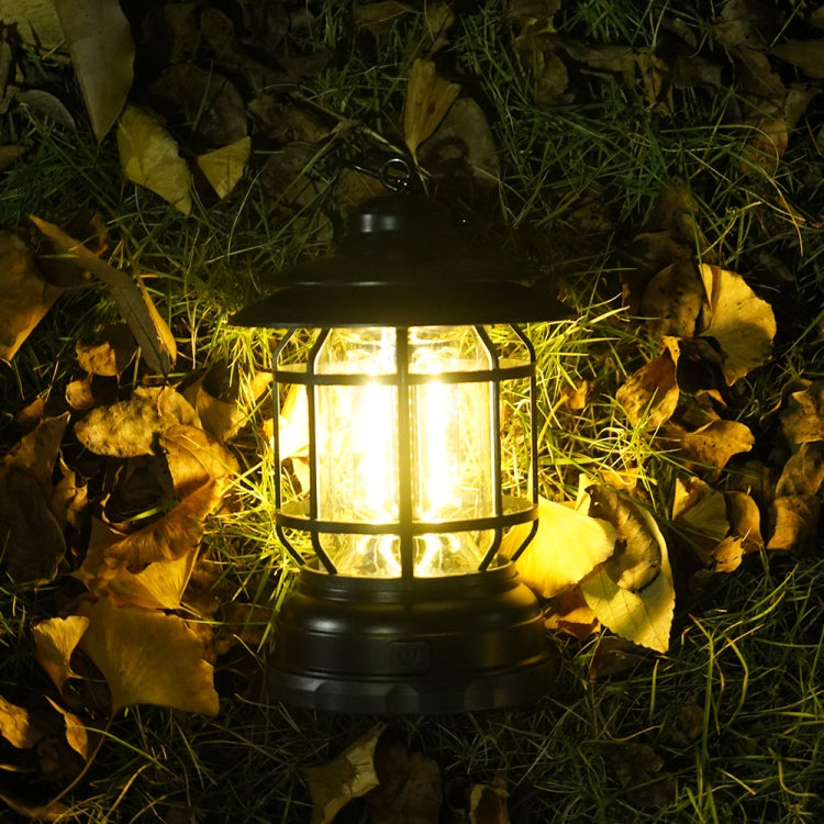 Portable Retro Hanging Lamp Lantern Camping Tent Light, Type:USB Charging(Red)
