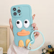For iPhone 11 Wave Edge Big Duck Silicone Phone Case with Wristband(Blue) - free shipping - PMC TechLife - Order now!