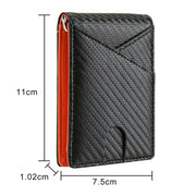 W2108A1 RFID Carbon fiber Business Wallet For Men(Orange)
