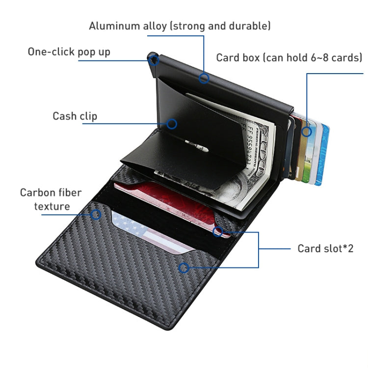C1804H1 RFID Carbon Fiber Wallet For Men(Coffee)