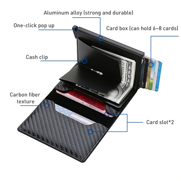 C1804H1 RFID Carbon Fiber Wallet For Men(Brown)