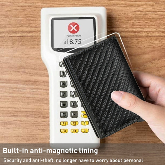C1804H1 RFID Carbon Fiber Wallet For Men(Brown)