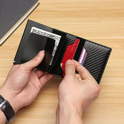 C1804H1 RFID Carbon Fiber Wallet For Men(Brown)