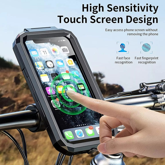 Kewig M18S-A1 Motorcycle / Bicycle Handlebar Wireless Charging Water-resistant Box Mobile Phone Holder