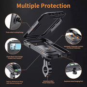 Kewig M18L-A1 Motorcycle / Bicycle Handlebar Wireless Charging Water-resistant Box Mobile Phone Holder