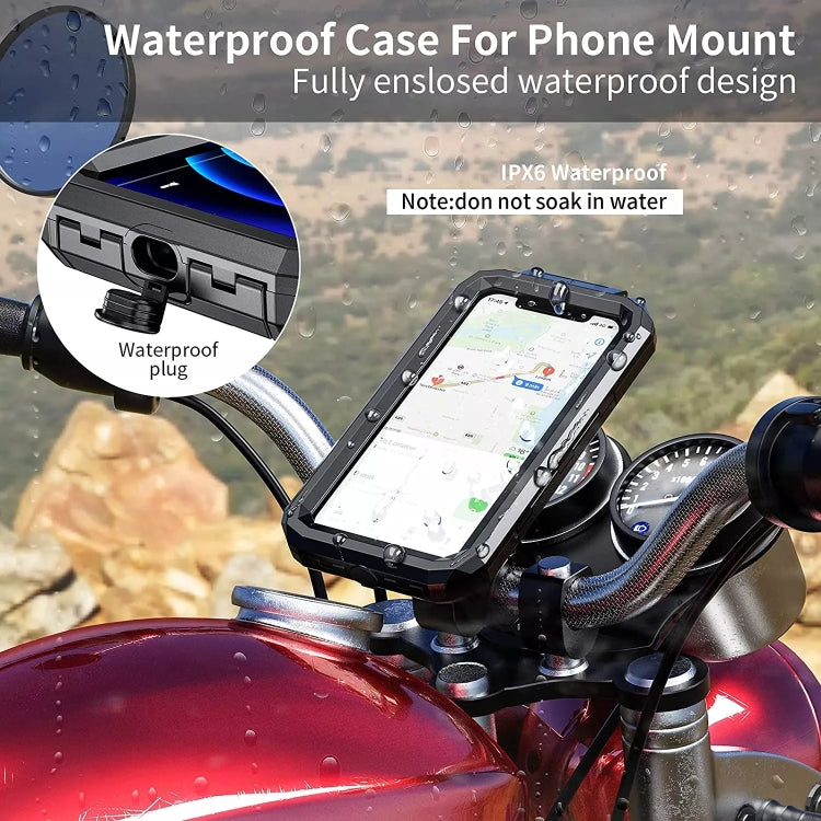 Kewig M18L-A1 Motorcycle / Bicycle Handlebar Wireless Charging Water-resistant Box Mobile Phone Holder