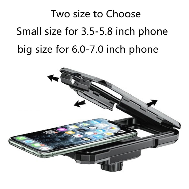 Kewig M18L-A2 Motorcycle / Bicycle Rearview Mirror Wireless Charging Water-resistant Box Mobile Phone Holder