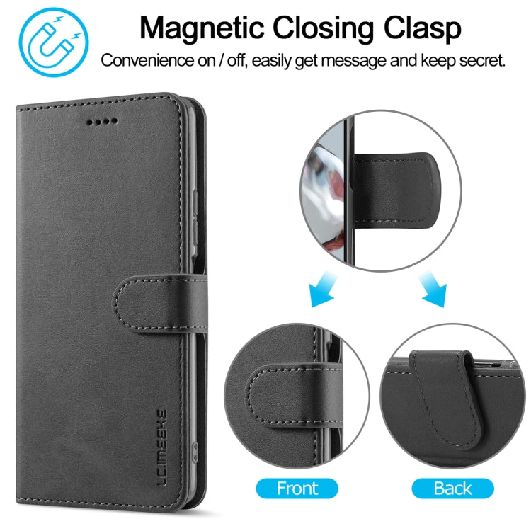 For Xiaomi 12T / 12T Pro LC.IMEEKE Calf Texture Leather Phone Case(Black)