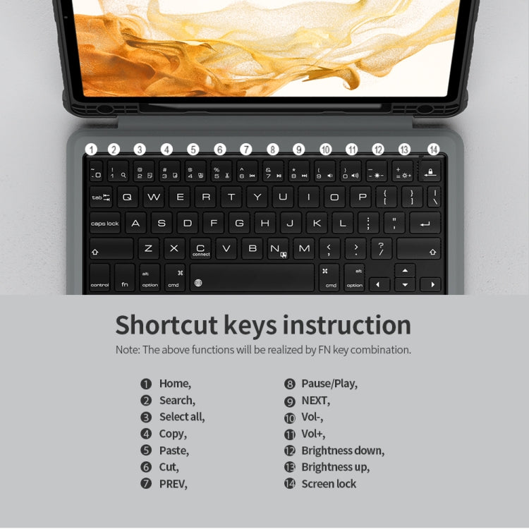 For Samsung Galaxy Tab S8/S8 5G Nillkin Bumper Combo Keyboard Case