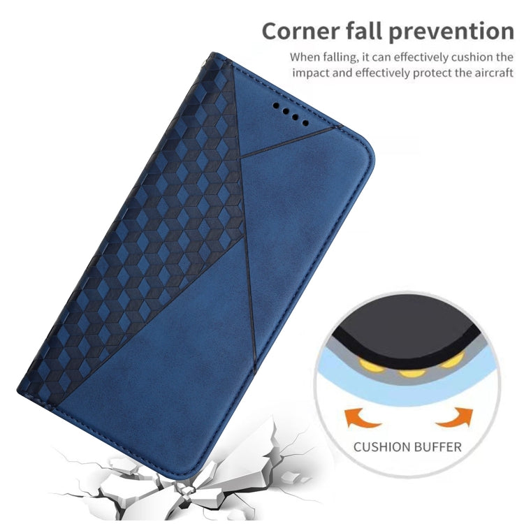 For OPPO Reno7 4G Global/F21 Pro 4G Diamond Splicing Skin Feel Magnetic Leather Phone Case(Blue)
