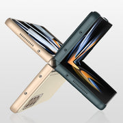 For Samsung Galaxy Z Fold4 GKK Integrated Ultra-thin Folding Leather Phone Case with Stand(Carbon Fiber)