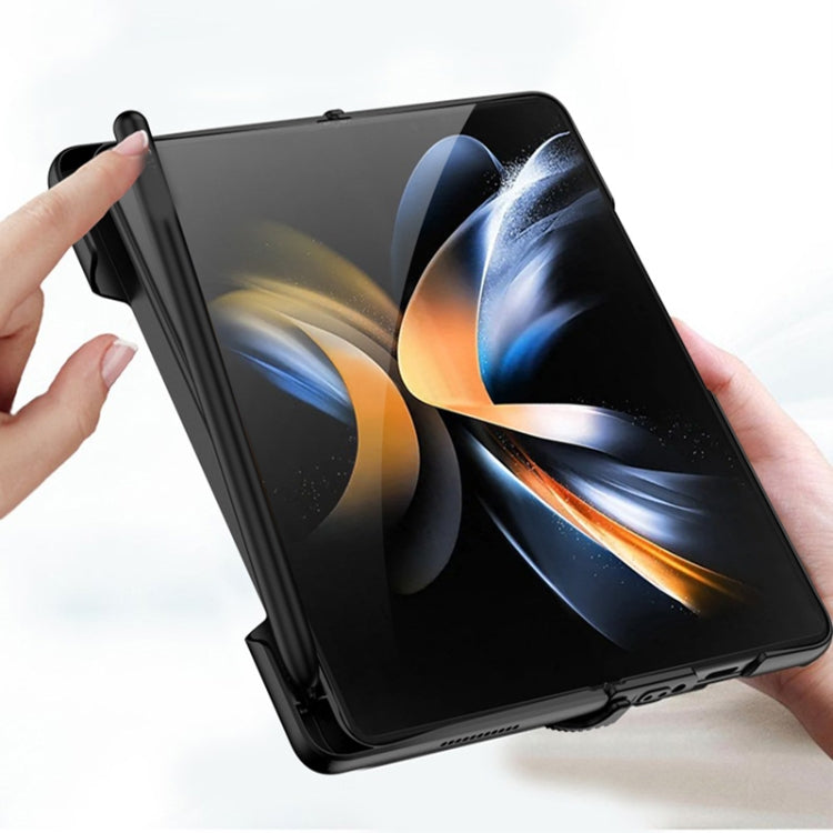 For Samsung Galaxy Z Fold4 GKK Integrated Magnetic Folding Phone Case with Pen Slot(Black)