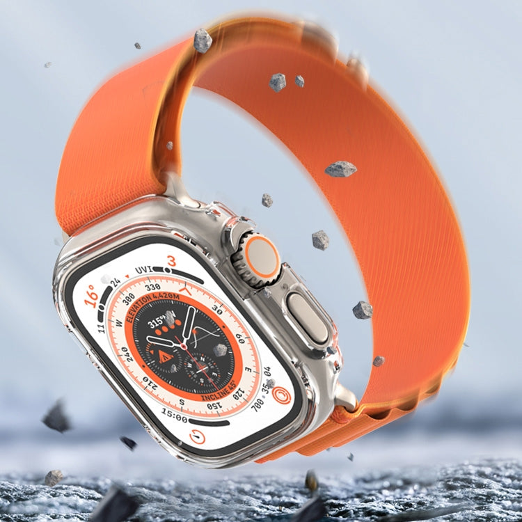 For Apple Watch Ultra 49mm PC Hollow Electroplating Protective Case(Carbon Fibre)