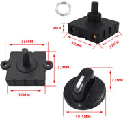 Type B 2 Pair 4 Gear 3 Speed Rotary Switch Fan Heater Speed Selector