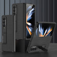 For Samsung Galaxy Z Fold4 GKK Ultra-thin Plain Leather Full Phone Case with Stand(Carbon Fiber Texture) - free shipping - PMC TechLife - Order now!