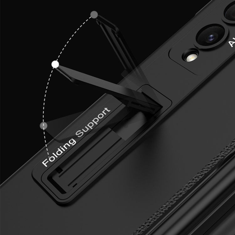 For Samsung Galaxy Z Fold4 GKK Magnetic Hinge Flip Phone Case with Holder & Pen Slot(Silver)