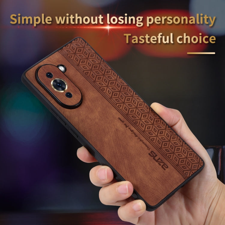 For Huawei nova 10 AZNS 3D Embossed Skin Feel Phone Case(Brown)