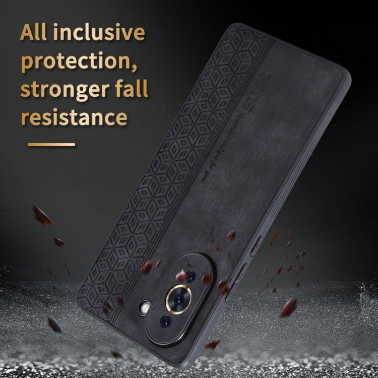 For Huawei nova 10 AZNS 3D Embossed Skin Feel Phone Case(Brown)
