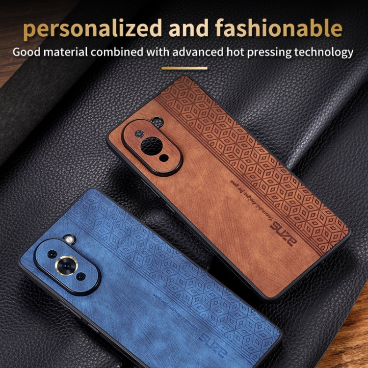 For Huawei nova 10 AZNS 3D Embossed Skin Feel Phone Case(Brown)