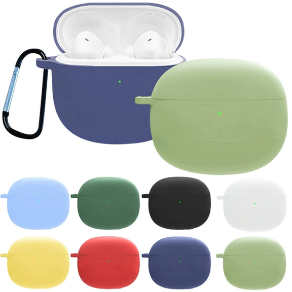 For Redmi Buds4 Pro Silicone Earphone Protective Case with D Carabiner(Deep Green)
