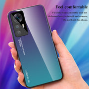 For Xiaomi Redmi K50 Ultra / 12T / 12T Pro Gradient Color Glass Phone Case(Red Black)