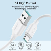 JOYROOM S-UC027A9 3A USB to USB-C/Type-C Fast Charging Data Cable, Length:1m(White)