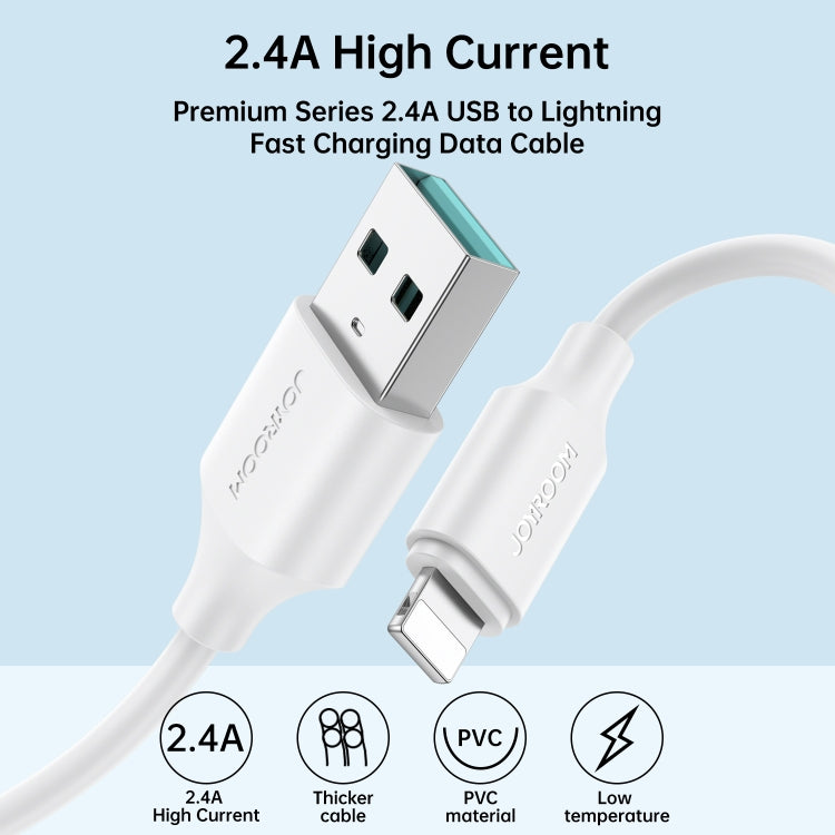 JOYROOM S-UL012A9 2.4A USB to 8 Pin Fast Charging Data Cable, Length:1m(Black)