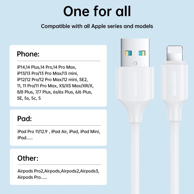 JOYROOM S-UL012A9 2.4A USB to 8 Pin Fast Charging Data Cable, Length:1m(Black)