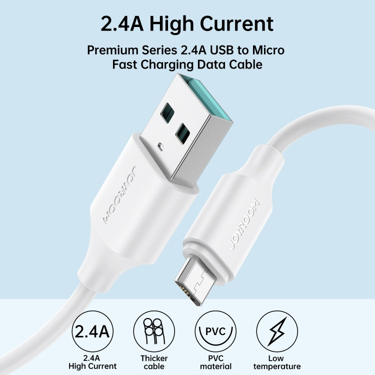 JOYROOM S-UM018A9 2.4A USB to Micro USB Fast Charging Data Cable, Length:1m(Black)