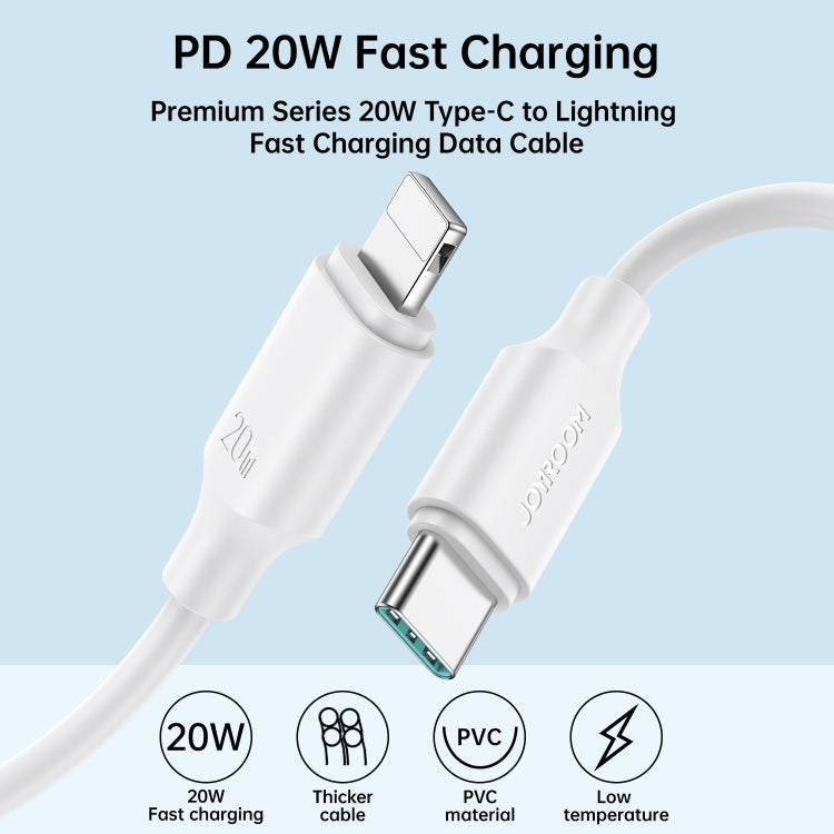 JOYROOM S-CL020A9 20W USB-C/Type-C to 8 Pin Fast Charging Data Cable, Length:1m(White)