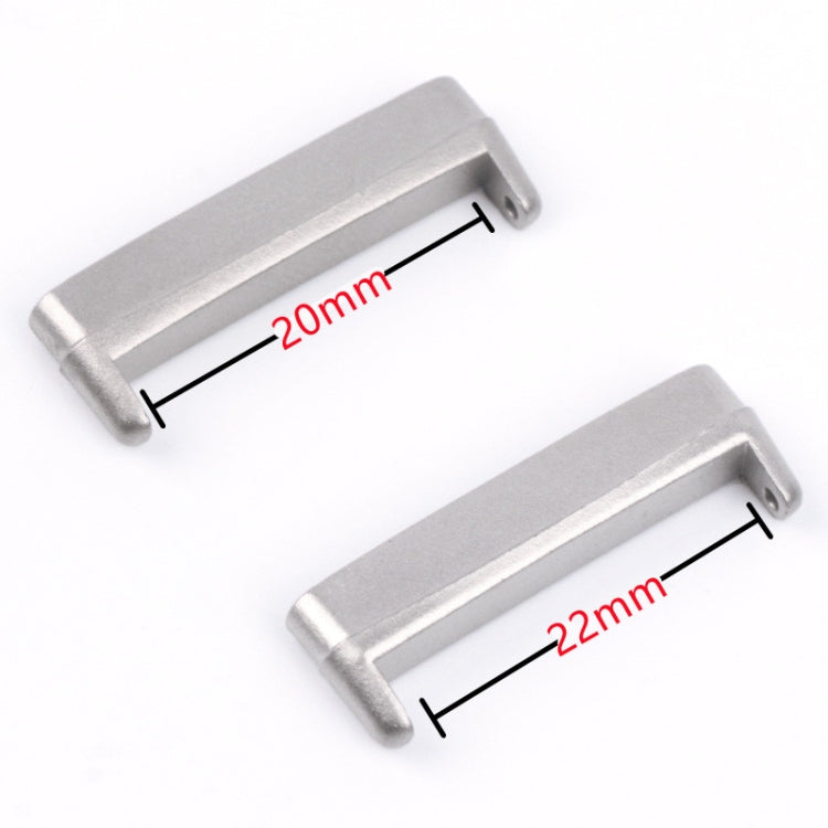 For Fitbit Versa 4 / Sense 2 1 Pair Universal Metal Watch Band Connectors(Silver)
