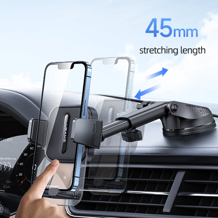 USAMS US-ZJ072 Car Center Console Retractable Transparent Holder(Black)