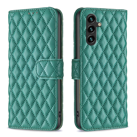 For Samsung Galaxy A14 5G Diamond Lattice Wallet Leather Flip Phone Case(Green)