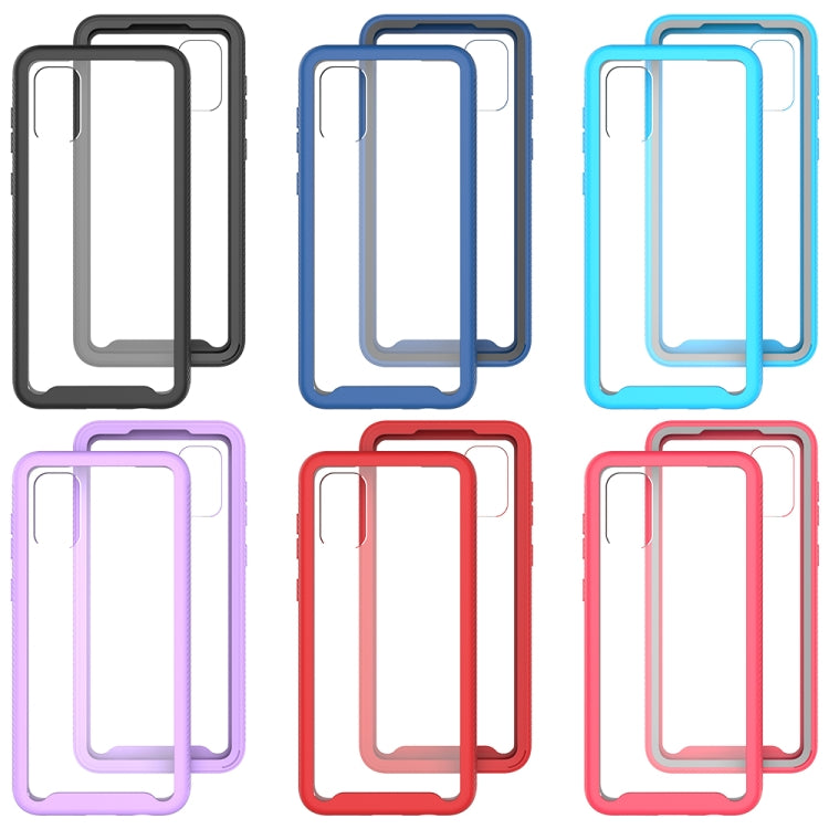 For Samsung Galaxy A04 Starry Sky Solid Color Shockproof TPU Clear PC Phone Case(Black)