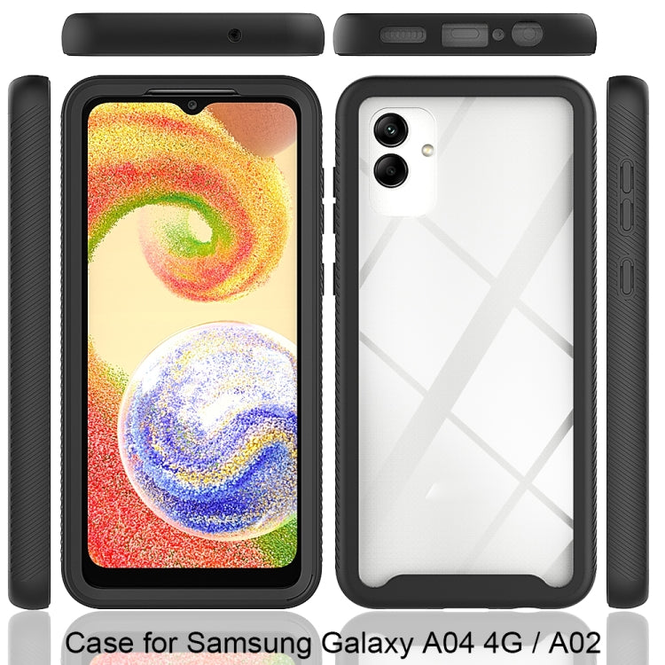 For Samsung Galaxy A04 Starry Sky Solid Color Shockproof TPU Clear PC Phone Case(Black)