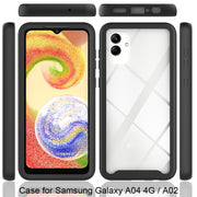 For Samsung Galaxy A04 Starry Sky Solid Color Shockproof TPU Clear PC Phone Case(Black)