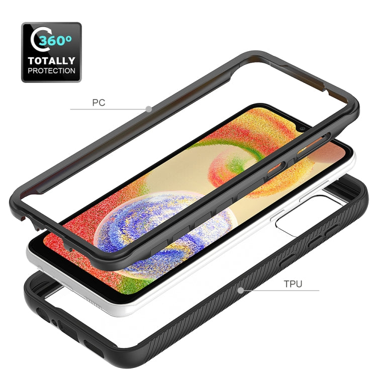 For Samsung Galaxy A04 Starry Sky Solid Color Shockproof TPU Clear PC Phone Case(Black)