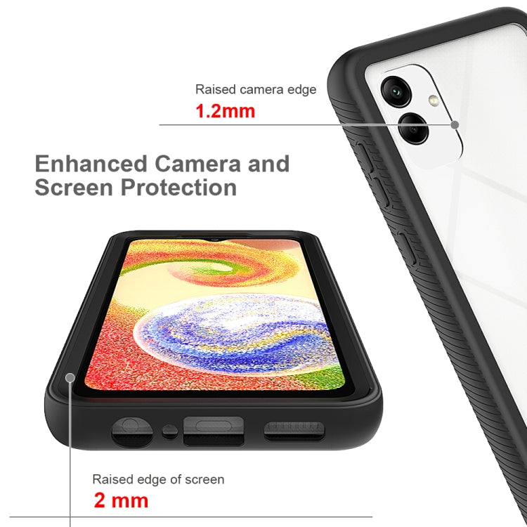 For Samsung Galaxy A04 Starry Sky Solid Color Shockproof TPU Clear PC Phone Case(Black)