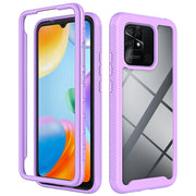 For Xiaomi Redmi 10C Starry Sky Solid Color Shockproof TPU Clear PC Phone Case(Purple)