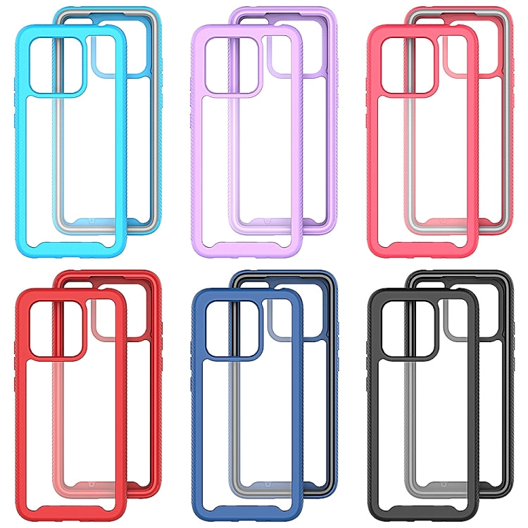 For Xiaomi Redmi 10C Starry Sky Solid Color Shockproof TPU Clear PC Phone Case(Purple)